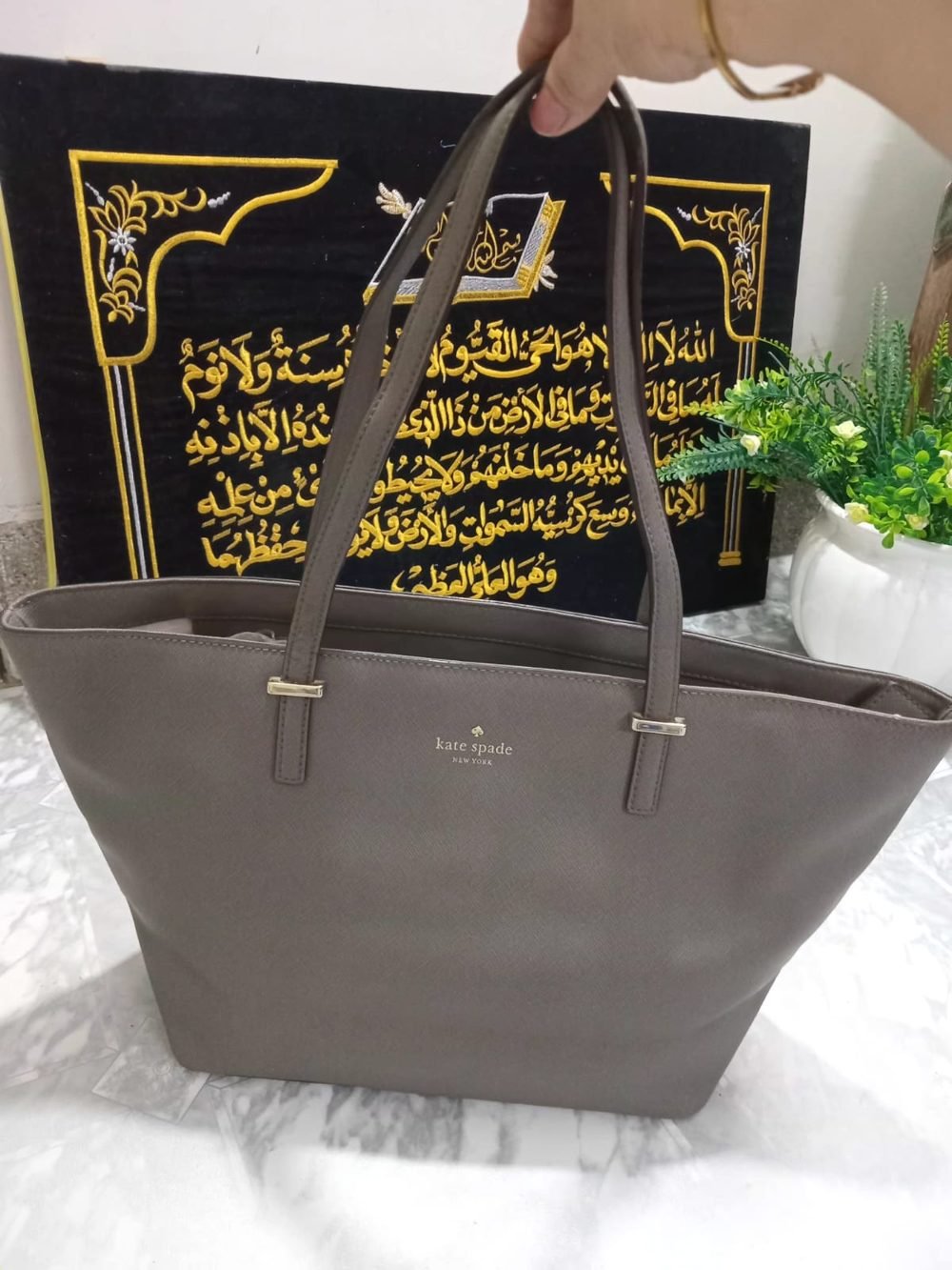 Kate Spade New York Tote in Taupe Grey - real photo