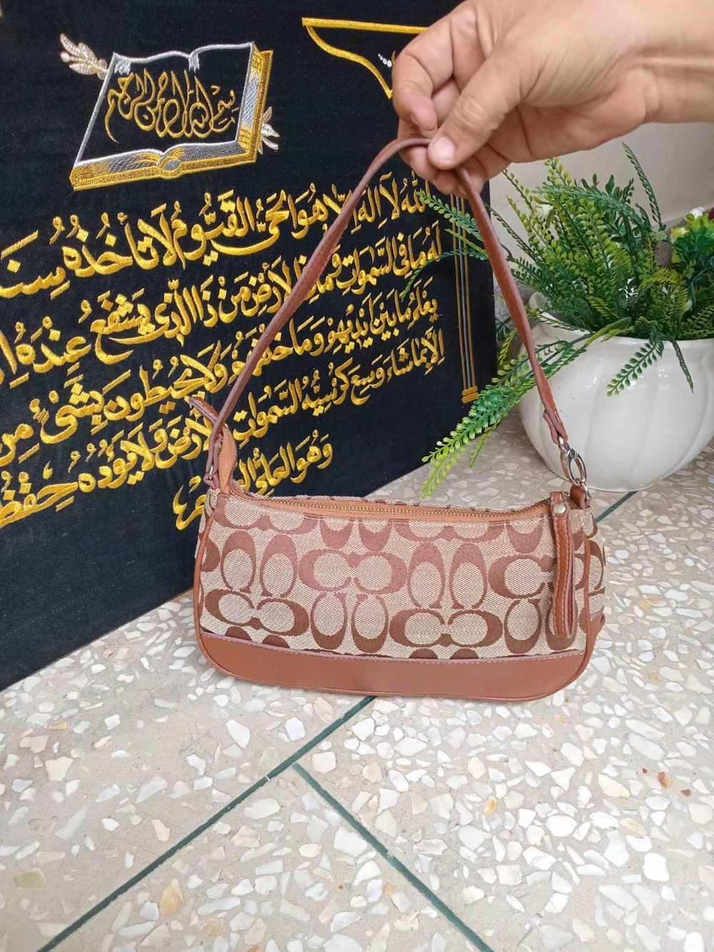 Coach Signature Baguette Shoulder Bag - real photo