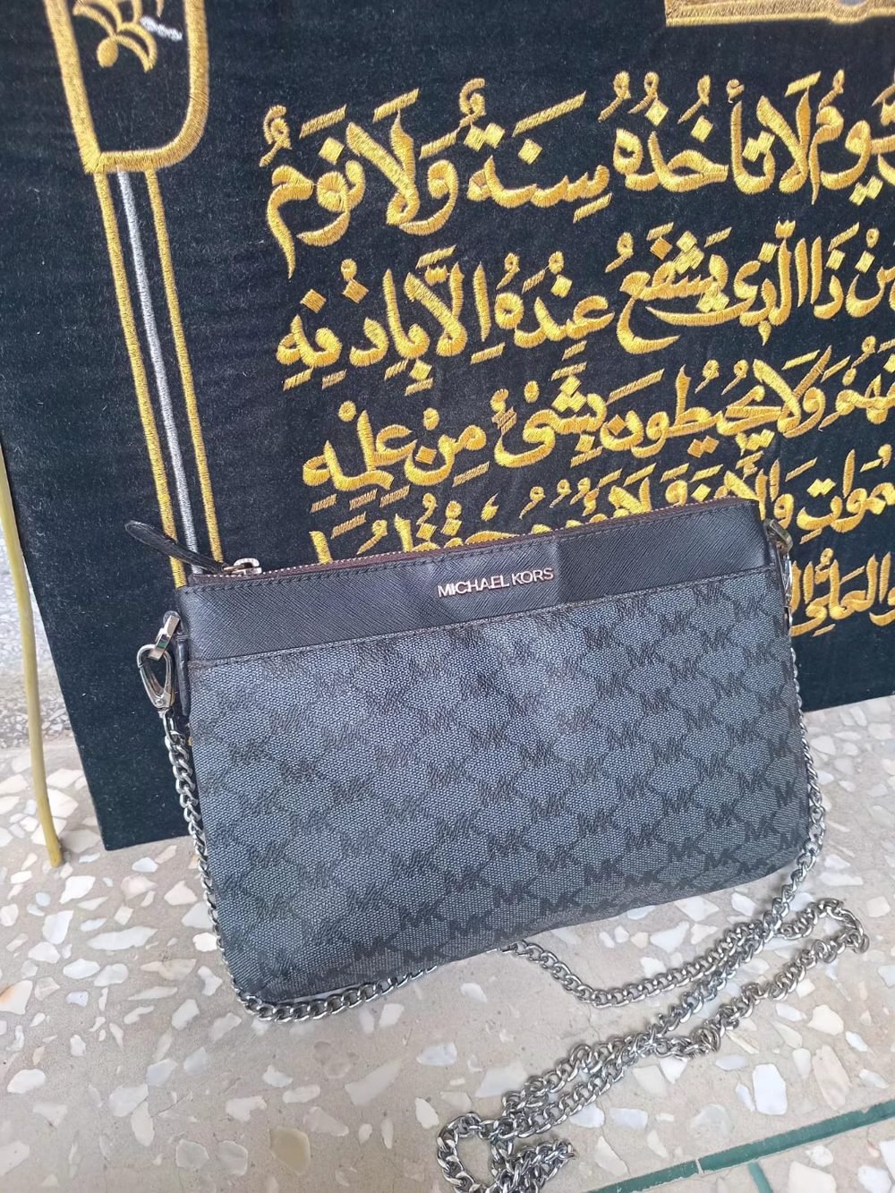 Michael Kors Logo Crossbody Pouch with Chain - real photo