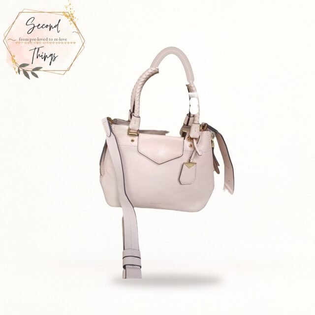 Blush Leather Satchel with Detachable Strap