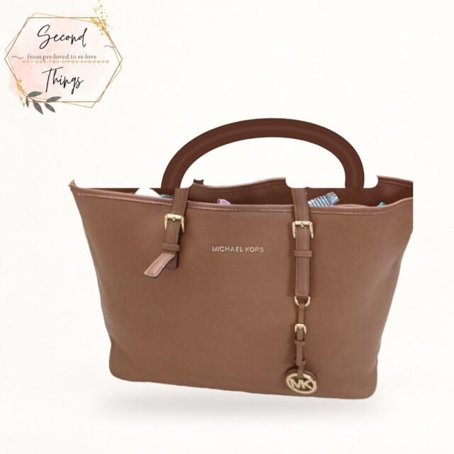 Michael Kors Leather Tote in Tan