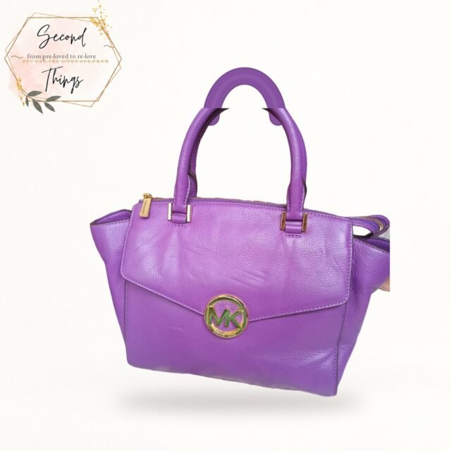 Michael Kors Leather Satchel in Purple