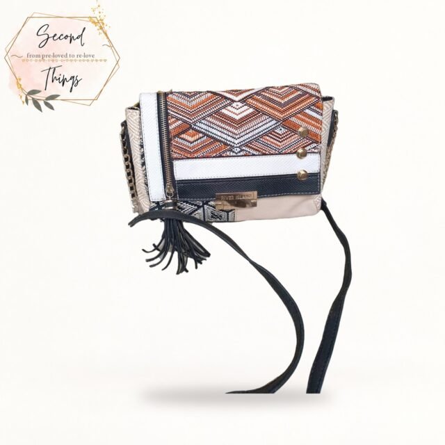Aztec-Print Flap Crossbody Bag