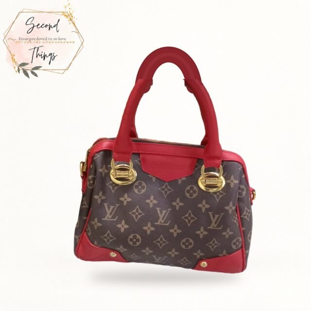 Monogram Satchel with Red Leather Trim
