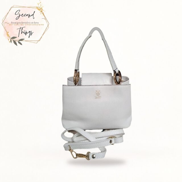 White Bucket Tote with Crossbody Strap