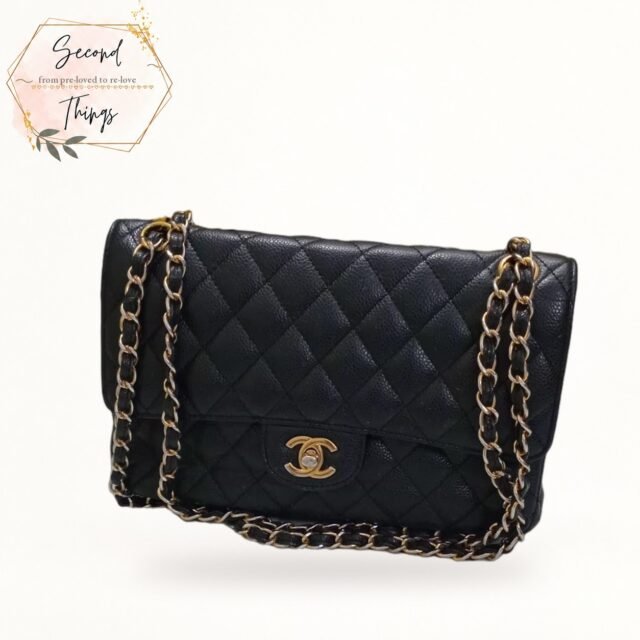 Black Quilted Chain Flap Bag