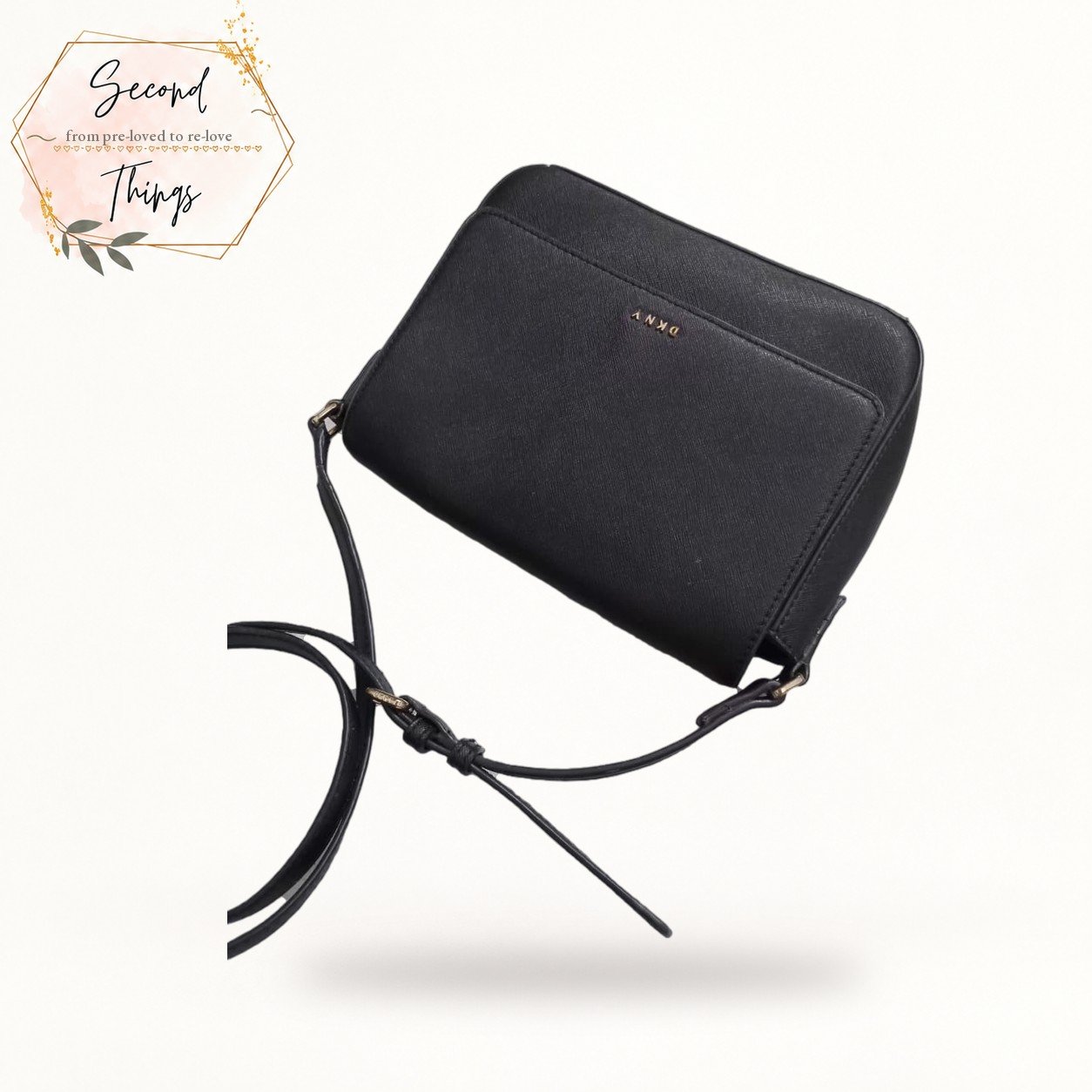 Black Saffiano Crossbody Camera Bag